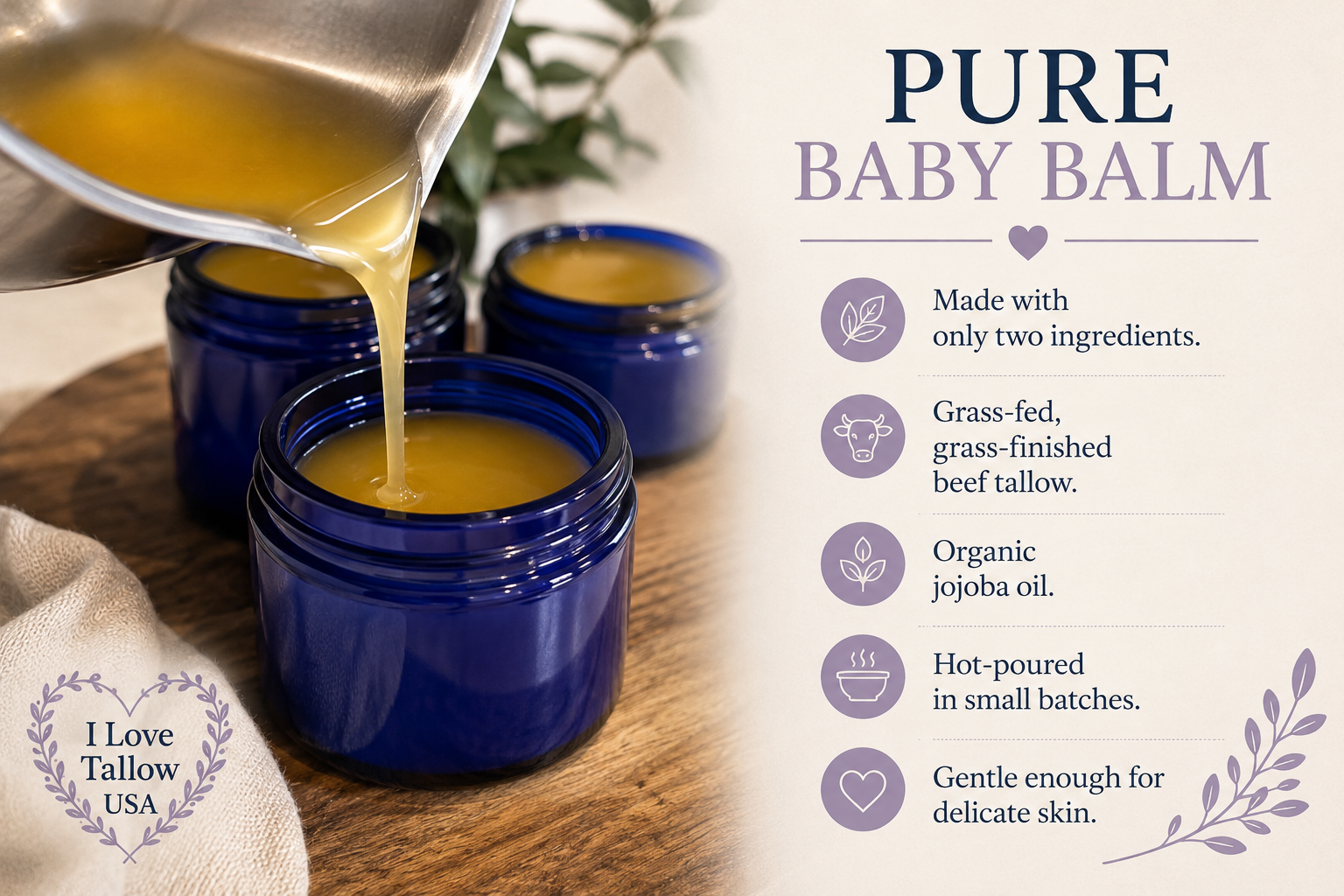 Pure Baby Balm - made with only two ingredients